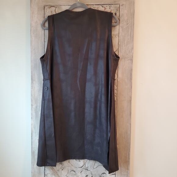 Women’s Ou Empereur Ou Rien Montreal Quebec Sz M Blazer Black Vest Duster Moto - Picture 5 of 8